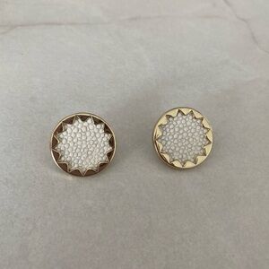 House of Harlow 1960 Gold and Leather Textured Earrings